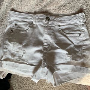 denim shorts white